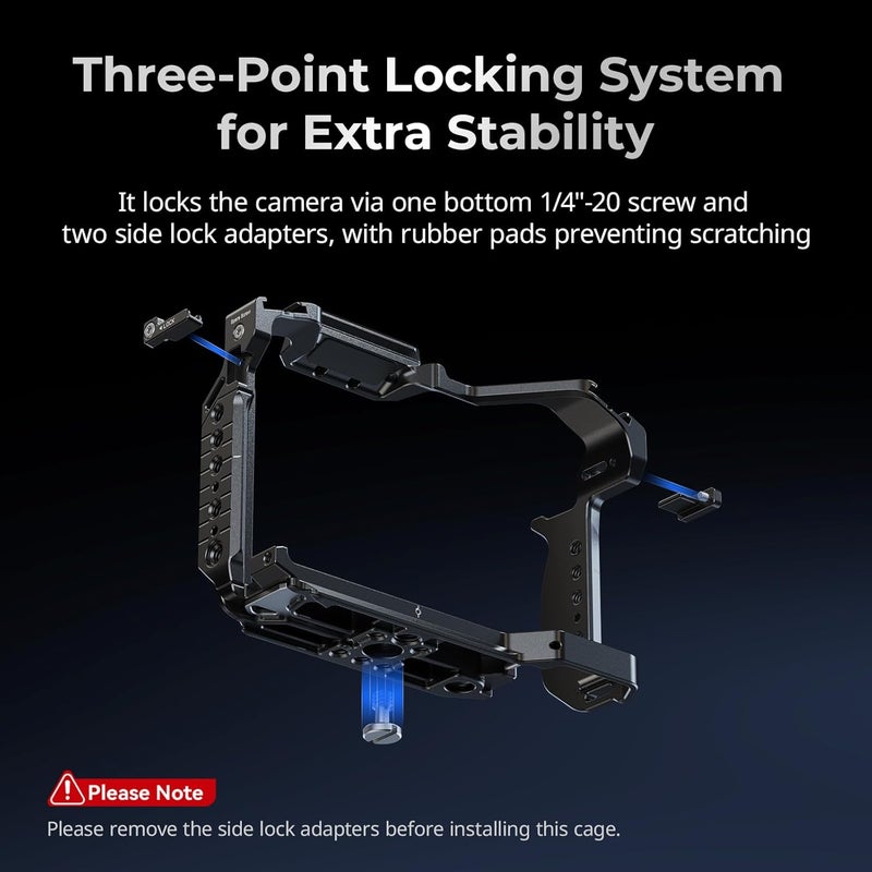 SMALLRIG S1R II / S1 II / S1 IIE Cage for Panasonic LUMIX S1R II / S5 II / S5 IIX / G9 II, Built-in Quick Release Plate for Arca, with 1/4''-20 & 3/8''-16 Threaded Holes, Dual NATO Rails, Cold Shoe - Image 3